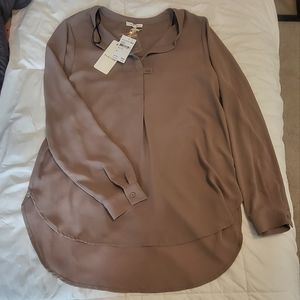 Pleione mocha button down soft size m top